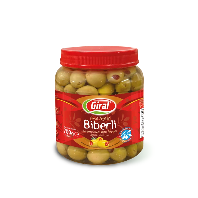 Biberli Yeşil Zeytin 700g Pet